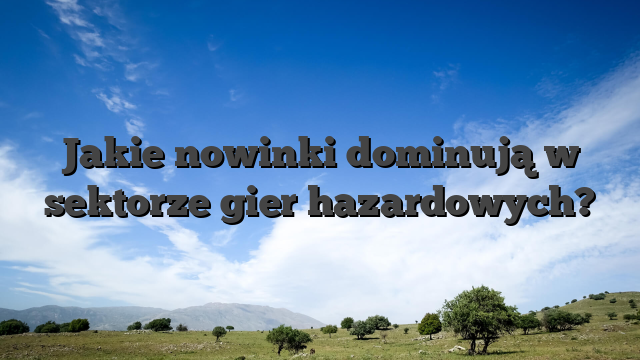 Jakie nowinki dominują w sektorze gier hazardowych?