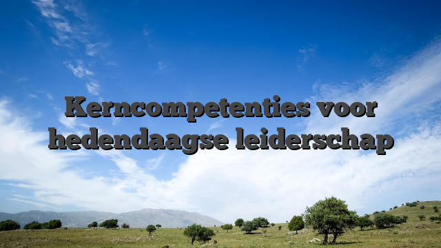 Kerncompetenties voor hedendaagse leiderschap
