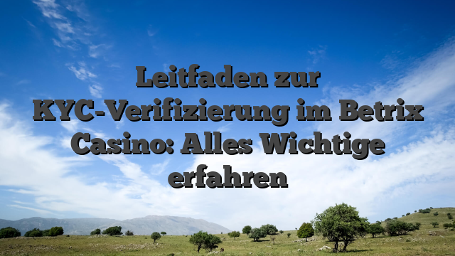 Leitfaden zur KYC-Verifizierung im Betrix Casino: Alles Wichtige erfahren