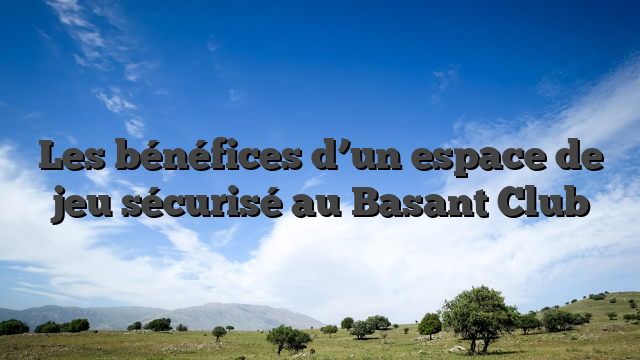 Les bénéfices d’un espace de jeu sécurisé au Basant Club
