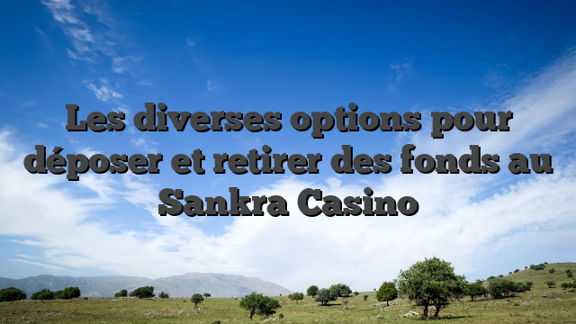 Les diverses options pour déposer et retirer des fonds au Sankra Casino