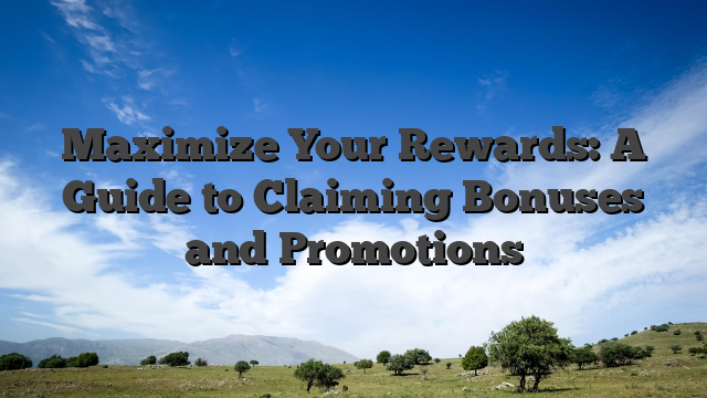 Maximize Your Rewards: A Guide to Claiming Bonuses and Promotions