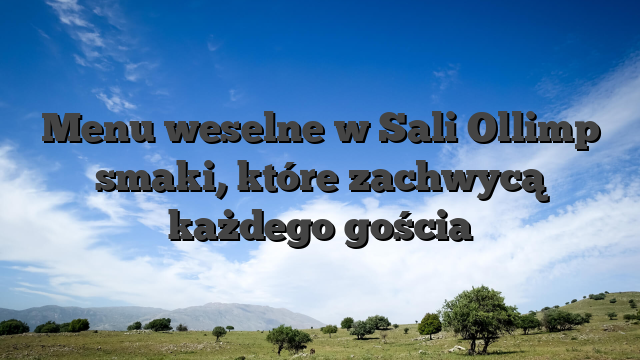 Menu weselne w Sali Ollimp smaki, które zachwycą każdego gościa