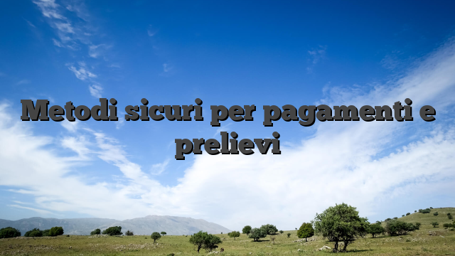 Metodi sicuri per pagamenti e prelievi