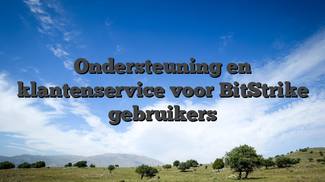 Ondersteuning en klantenservice voor BitStrike gebruikers