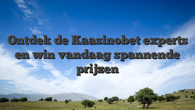 Ontdek de Kaasinobet experts en win vandaag spannende prijzen