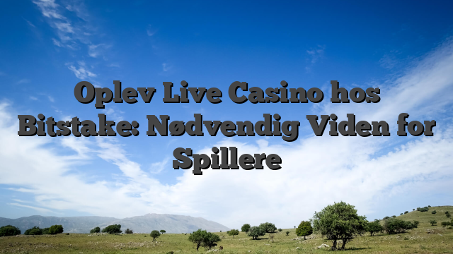 Oplev Live Casino hos Bitstake: Nødvendig Viden for Spillere