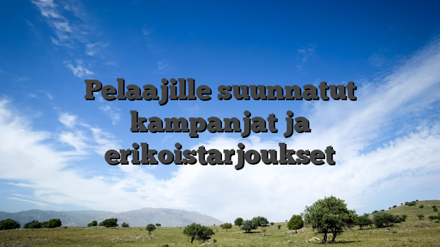 Pelaajille suunnatut kampanjat ja erikoistarjoukset