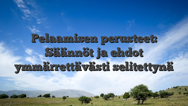 Pelaamisen perusteet: Säännöt ja ehdot ymmärrettävästi selitettynä