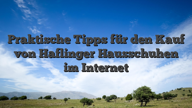 Praktische Tipps für den Kauf von Haflinger Hausschuhen im Internet