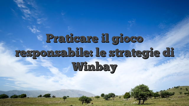 Praticare il gioco responsabile: le strategie di Winbay