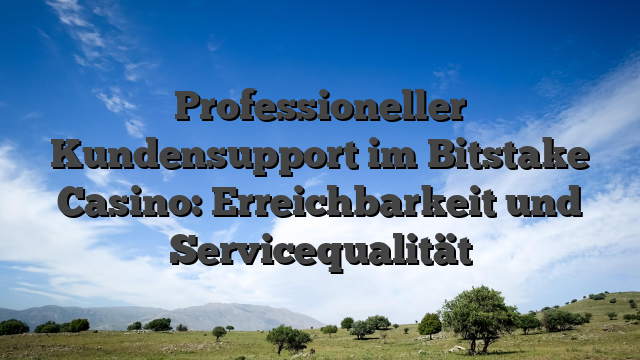 Professioneller Kundensupport im Bitstake Casino: Erreichbarkeit und Servicequalität