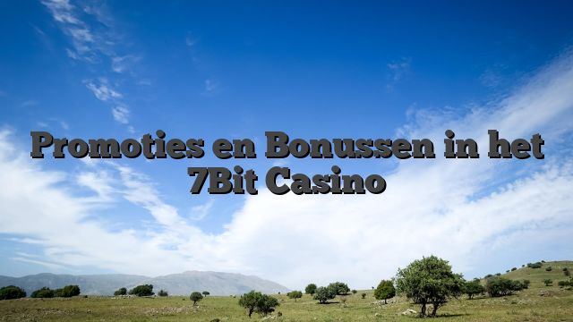 Promoties en Bonussen in het 7Bit Casino