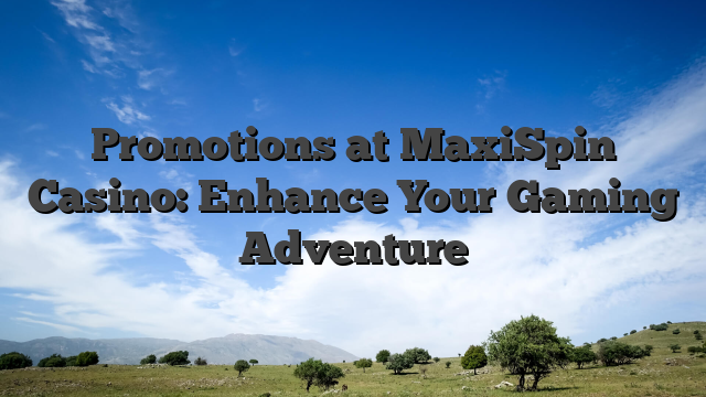 Promotions at MaxiSpin Casino: Enhance Your Gaming Adventure