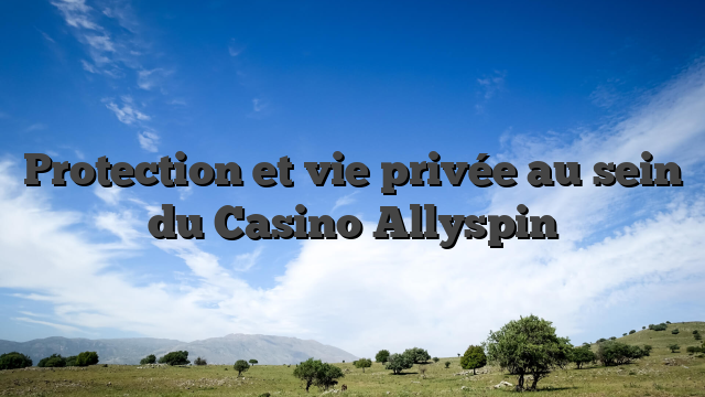 Protection et vie privée au sein du Casino Allyspin