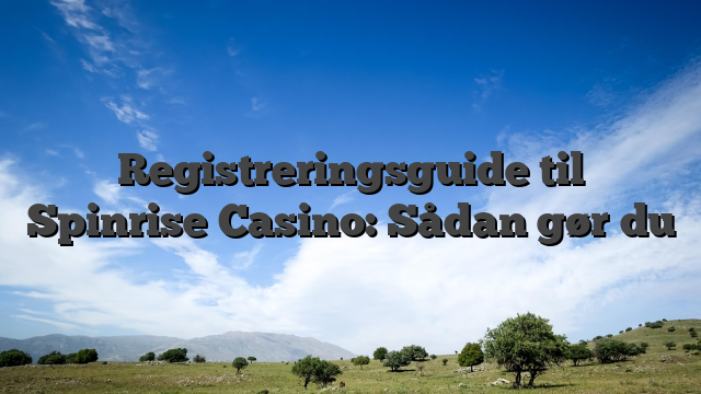 Registreringsguide til Spinrise Casino: Sådan gør du