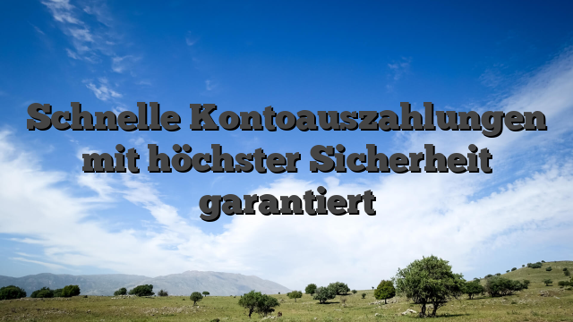 Schnelle Kontoauszahlungen mit höchster Sicherheit garantiert