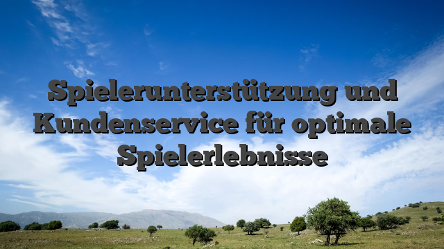 Spielerunterstützung und Kundenservice für optimale Spielerlebnisse