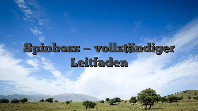 Spinboss — vollständiger Leitfaden