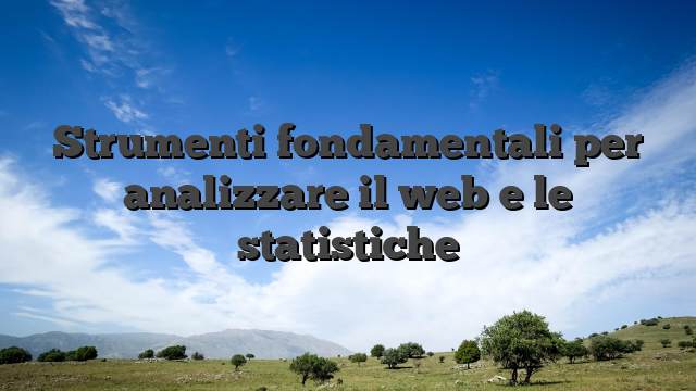 Strumenti fondamentali per analizzare il web e le statistiche