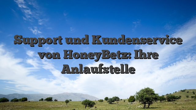 Support und Kundenservice von HoneyBetz: Ihre Anlaufstelle
