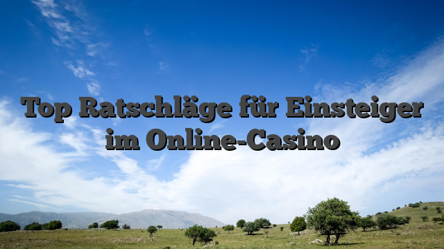 Top Ratschläge für Einsteiger im Online-Casino