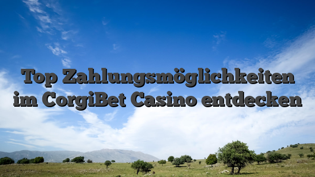 Top Zahlungsmöglichkeiten im CorgiBet Casino entdecken