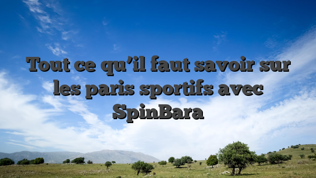 Tout ce qu’il faut savoir sur les paris sportifs avec SpinBara