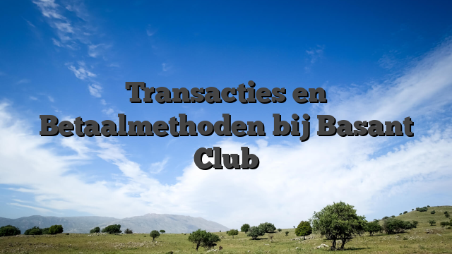 Transacties en Betaalmethoden bij Basant Club
