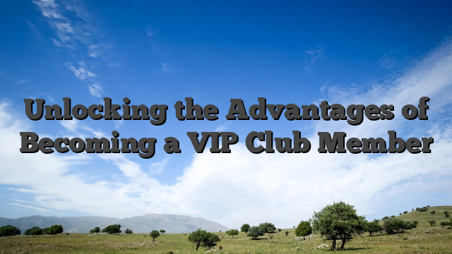 Unlocking the Advantages of Becoming a VIP Club Member