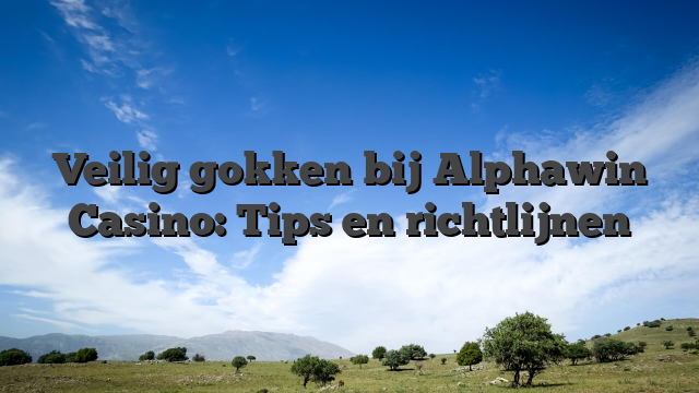 Veilig gokken bij Alphawin Casino: Tips en richtlijnen