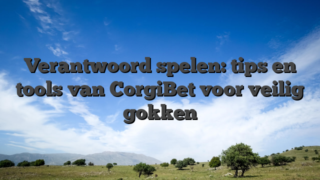 Verantwoord spelen: tips en tools van CorgiBet voor veilig gokken