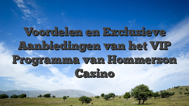 Voordelen en Exclusieve Aanbiedingen van het VIP Programma van Hommerson Casino