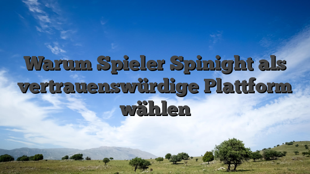 Warum Spieler Spinight als vertrauenswürdige Plattform wählen