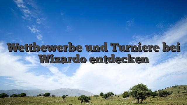 Wettbewerbe und Turniere bei Wizardo entdecken