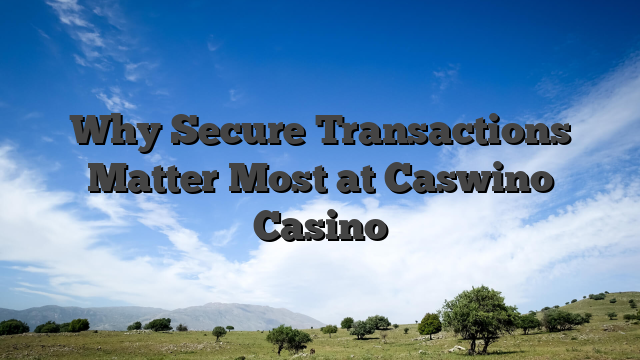 Why Secure Transactions Matter Most at Caswino Casino