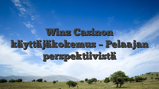Winz Casinon käyttäjäkokemus – Pelaajan perspektiivistä