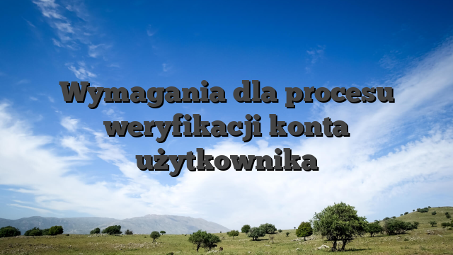 Wymagania dla procesu weryfikacji konta użytkownika