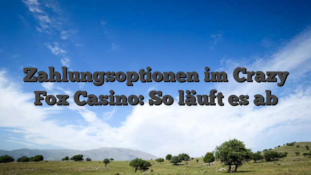Zahlungsoptionen im Crazy Fox Casino: So läuft es ab