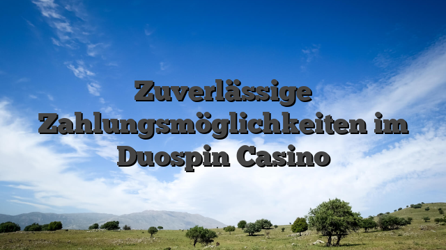 Zuverlässige Zahlungsmöglichkeiten im Duospin Casino