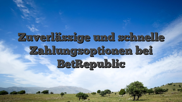 Zuverlässige und schnelle Zahlungsoptionen bei BetRepublic