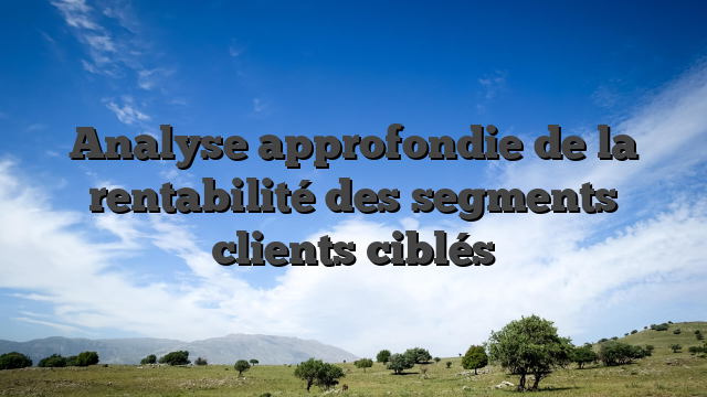 Analyse approfondie de la rentabilité des segments clients ciblés
