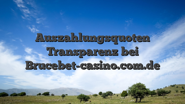 Auszahlungsquoten Transparenz bei Brucebet-casino.com.de