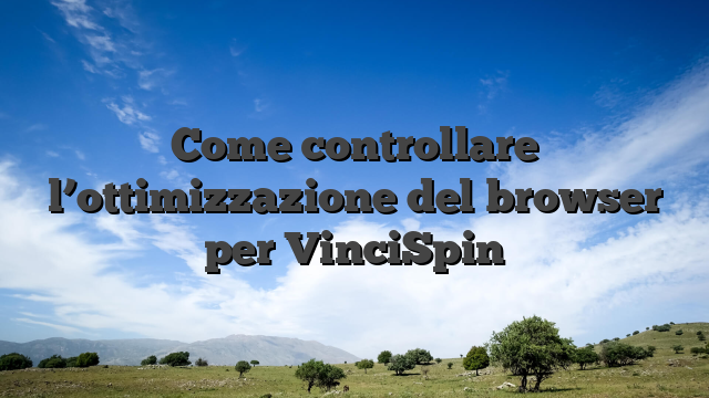 Come controllare l’ottimizzazione del browser per VinciSpin