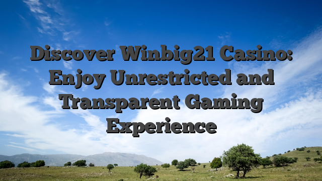Discover Winbig21 Casino: Enjoy Unrestricted and Transparent Gaming Experience