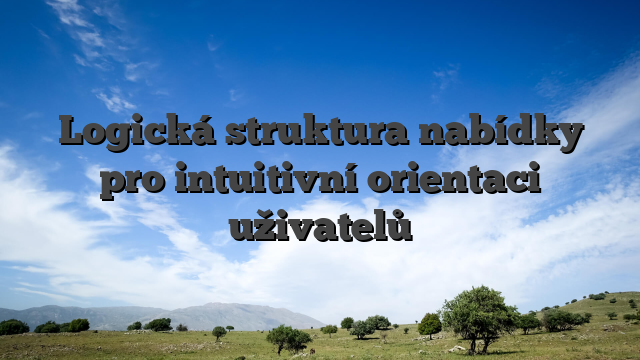 Logická struktura nabídky pro intuitivní orientaci uživatelů