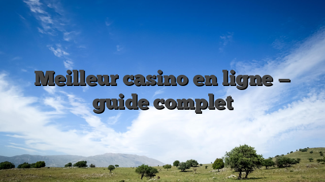 Meilleur casino en ligne — guide complet