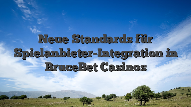 Neue Standards für Spielanbieter-Integration in BruceBet Casinos
