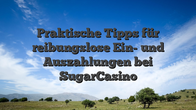 Praktische Tipps für reibungslose Ein- und Auszahlungen bei SugarCasino