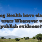 Setting Health have claimed over users Whenever will it publish evidence?